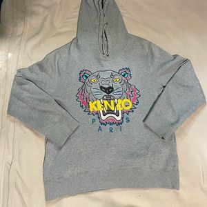 Kenzo Paris Multicolor Rainbow Tiger Graphic Hoodie | Color: Gray/Pink | Size: M